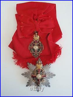 Austria Grand Cross Set Order Of Franz Joseph 1950's Variation. Rare. Ef