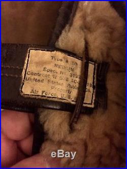 Aaf Pre-ww11 Nos Flt. Boots! White Sheepskin/leather Trim! 4 Very Cold! Minty Med