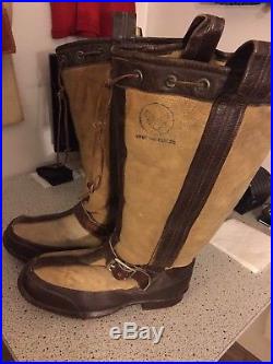 Aaf Pre-ww11 Nos Flt. Boots! White Sheepskin/leather Trim! 4 Very Cold! Minty Med