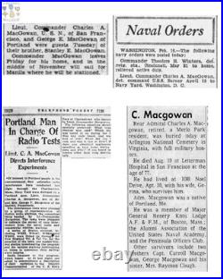 Admiral Charles A. Macgowan M. N? 2092 Navy Yangtze Medal Numbered Uss Arizona