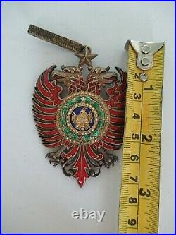 Albania Order Of Skanderbeg Commander Neck Badge. Marked. Silver/gilt. Rr! Vf+