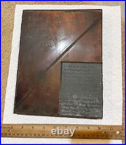 Ames Sword Mc Lilley sabre American Made COPPER PRINTING PLATE BLOCK