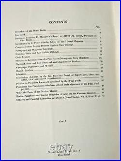 An Answer to the Nazi Menace Petition To President Roosevelt Truth, Justice 1934
