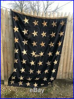 Antique 1910s 48 Star US Navy Ship Union Jack American Flag