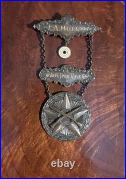 Antique 1922 Irving Park Rifle Club Sterling Silver Match Medal Chicago Schridde