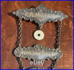 Antique 1922 Irving Park Rifle Club Sterling Silver Match Medal Chicago Schridde