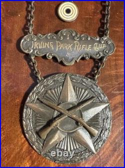 Antique 1922 Irving Park Rifle Club Sterling Silver Match Medal Chicago Schridde