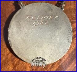 Antique 1922 Irving Park Rifle Club Sterling Silver Match Medal Chicago Schridde