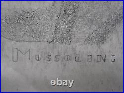 Antique 1935 American Folk Fine Art Artistic Benito Mussolini Great Depression