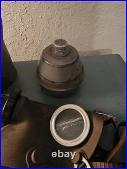 Antique 1938 Belgian Wartime GasMask WithCannister, Insert, Full Mask-Very Good