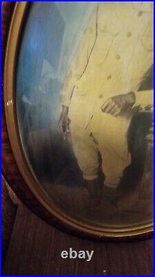 Antique Bubble Glass US Black Soldier portrait 1920's