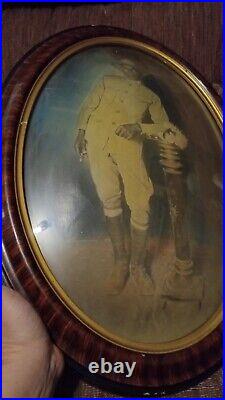 Antique Bubble Glass US Black Soldier portrait 1920's