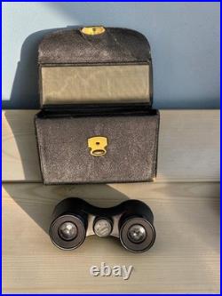 Antique Carl Zeiss Jena Galilean Opera Glasses w Case German Optics Binoculars