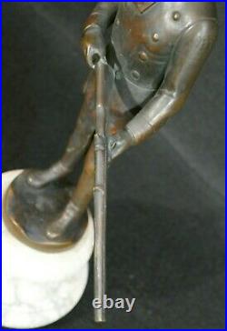 Antique European Bronze Hunting Sculpture Statue Signed Möseritz with Marble Base