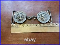 Antique French Military Officers Medusa Metal Belt Buckle Pre WW2