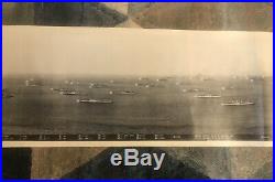 Antique HUGE U. S. Navy Pacific Fleet Ships Panama Bay RG Lewis Panoramic Photo