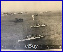 Antique HUGE U. S. Navy Pacific Fleet Ships Panama Bay RG Lewis Panoramic Photo