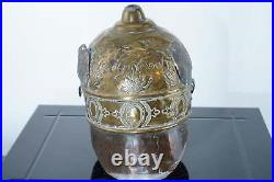 Antique Hussar/Fireman Brass helmet