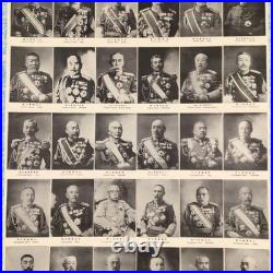 Antique Imperial Japanese Army Navy Royal Generals Portrait Scroll Prewar