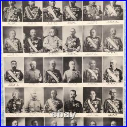 Antique Imperial Japanese Army Navy Royal Generals Portrait Scroll Prewar