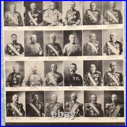 Antique Imperial Japanese Army Navy Royal Generals Portrait Scroll Prewar