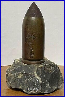 Antique Imperial Japanese Emperor Coronation Nordenfelt Bullet Sculpture 1915