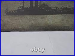 Antique Imperial Japanese Navy Battleship Mikasa Preservation Plaque 1926