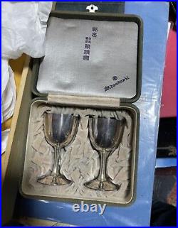 Antique Imperial Japanese Navy Silver Glasses Nelson of the East Set