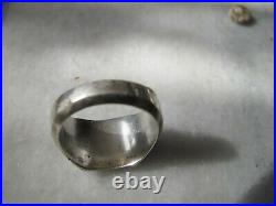 Antique Militaria Officer Silver Enamel G H Signet Ring 9,5 US