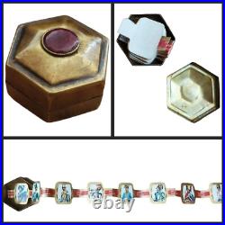 Antique Napoleon Military Uniforms Pull-Out Panorama in Brass Box Belgium FR/NL