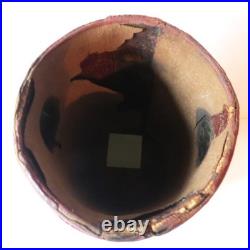 Antique Red Leather Bucket British Royal Navy Powder Charge Carrier 16