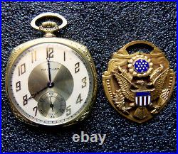 Antique Royal Waltham 110th Engineers M. O. N. G. Pocket Watch / Eagle Fob