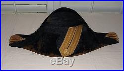 Antique U S Naval Officers Full Dress Cocked Hat & Epaulettes/WWI/Wt. Case