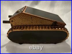 Antique WWI Era US Army Tank Copper Cigarette Holder Snuff Box Officer's Desk