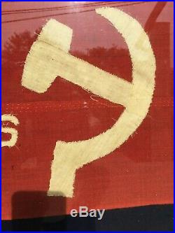 Antique carlos Marx banner flag Spanish civil war abraham lincoln brigade