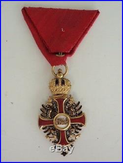 Austria Imperial Order Of Franz Joseph Knight Grade On CIVIL Ribbon. Rare Vf+