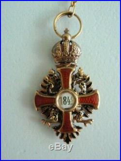 Austria Imperial Order Of Franz Joseph Miniature & Chain. Made In Gold! Rare