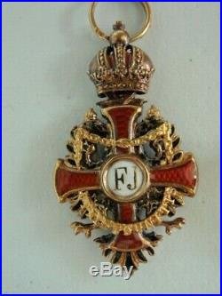 Austria Imperial Order Of Franz Joseph Miniature & Chain. Made In Gold! Rare