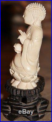 Authentic Estate Sale From Shanghai China 1930's Ivory Color Buddha