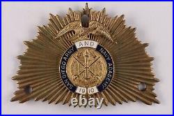 Authentic Pre WWII San Diego Army And Navy Academy Brass Hat Badge Emblem