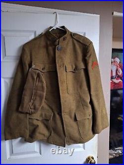 Authentic WWI Era US Army Wool Uniform Set Coat, Tunic, Pants, Hat Rare Find