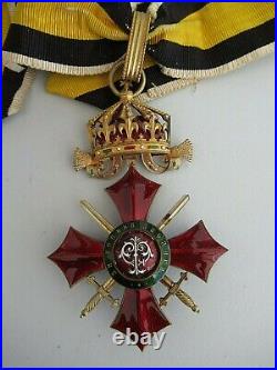 BULGARIA KINGDOM MILITARY MERIT ORDER With SWORDS. TYP 1 COMM. GR. CRISTAL ENAMEL