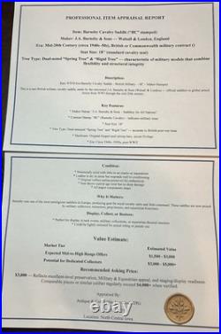 Barnsby Cavalry Saddle British Military Issue 30's- 18 Seat- Original Stamps