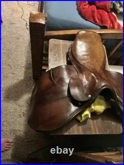 Barnsby Cavalry Saddle British Military Issue 30's- 18 Seat- Original Stamps