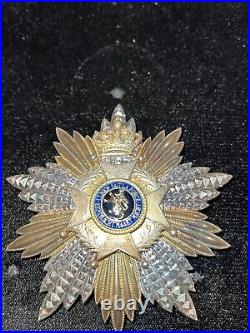 Belgium, Kingdom, Order Of Leopold II Grand Cross Breast Star 89mm, Silver, Gilt, Enm
