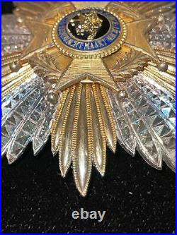 Belgium, Kingdom, Order Of Leopold II Grand Cross Breast Star 89mm, Silver, Gilt, Enm
