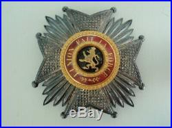 Belgium Order Of Leopold Grand Cross Breast Star. Silver & Gold Center. Cased R