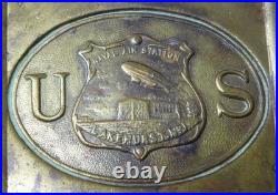 Blimp Airships US Naval Air Station Lakehurst NJ. Brass Belt Buckle Hindenburg