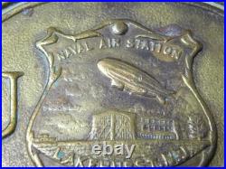 Blimp Airships US Naval Air Station Lakehurst NJ. Brass Belt Buckle Hindenburg