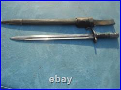 Brazilian model 1908 1908/34 7mm mauser long bayonet w scabbard & leather frog